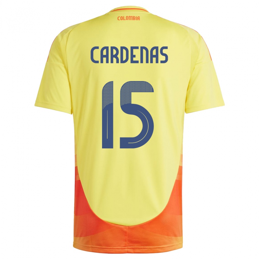 Niño Camiseta Colombia Wendy Cárdenas #15 Amarillo 1ª Equipación 24-26 La Camisa México