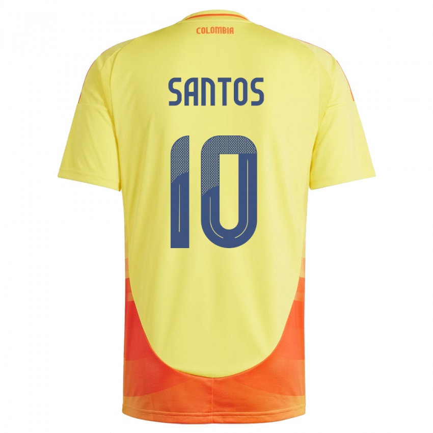 Niño Camiseta Colombia Leicy Santos #10 Amarillo 1ª Equipación 24-26 La Camisa México