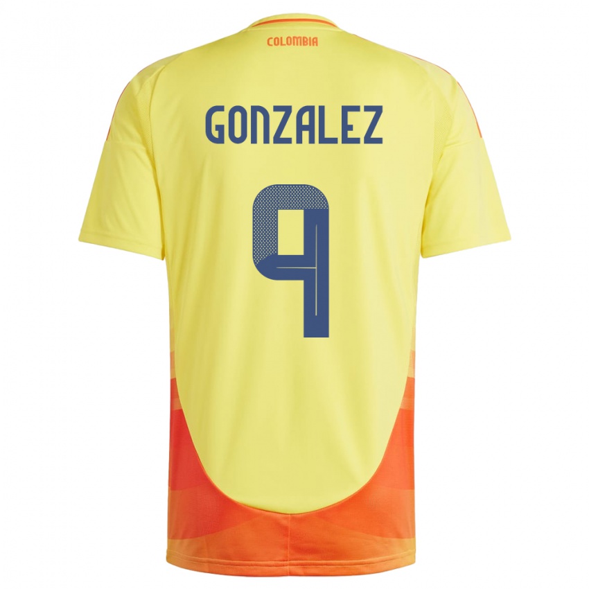 Niño Camiseta Colombia Manuela González #9 Amarillo 1ª Equipación 24-26 La Camisa México