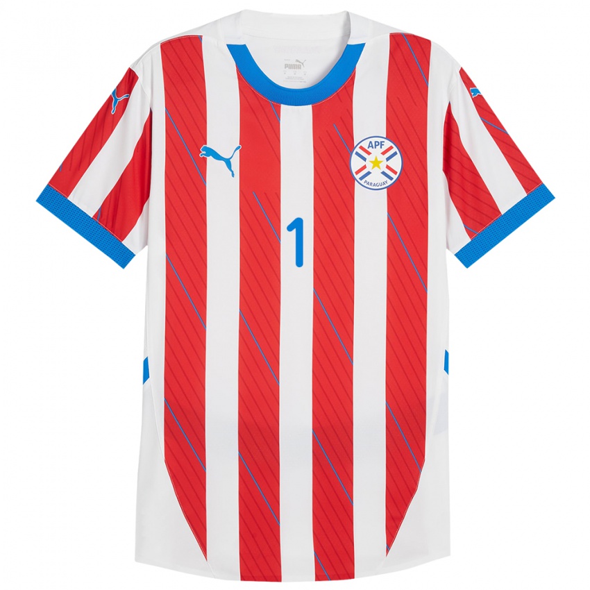 Niño Camiseta Paraguay Cristina Recalde #1 Blanco Rojo 1ª Equipación 24-26 La Camisa México