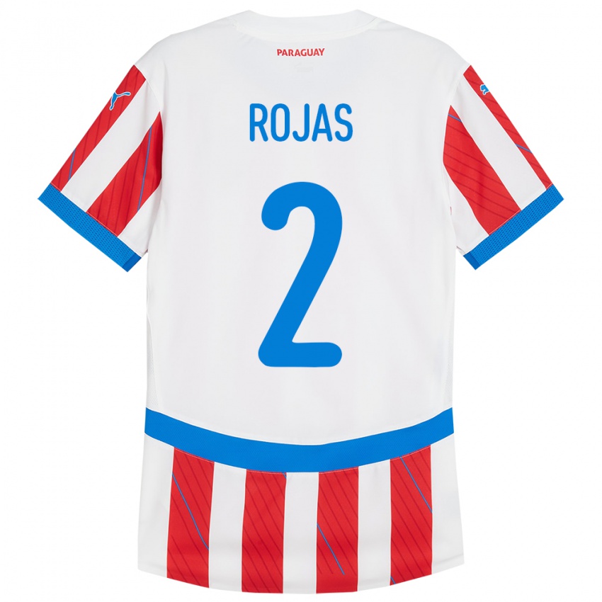 Niño Camiseta Paraguay Robert Rojas #2 Blanco Rojo 1ª Equipación 24-26 La Camisa México