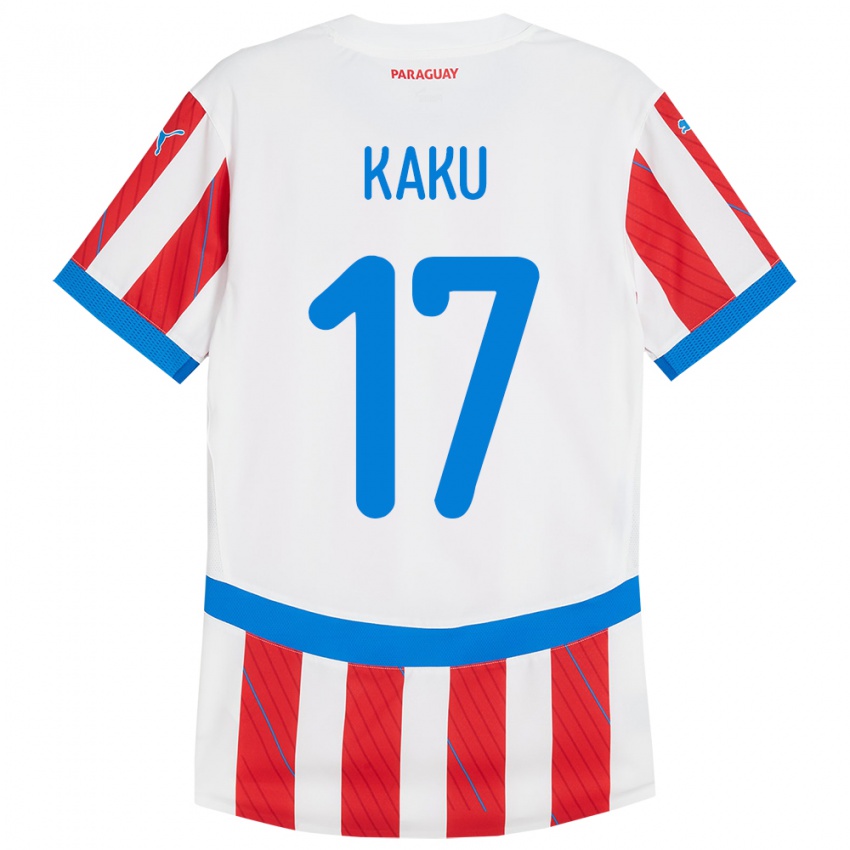 Niño Camiseta Paraguay Kaku #17 Blanco Rojo 1ª Equipación 24-26 La Camisa México