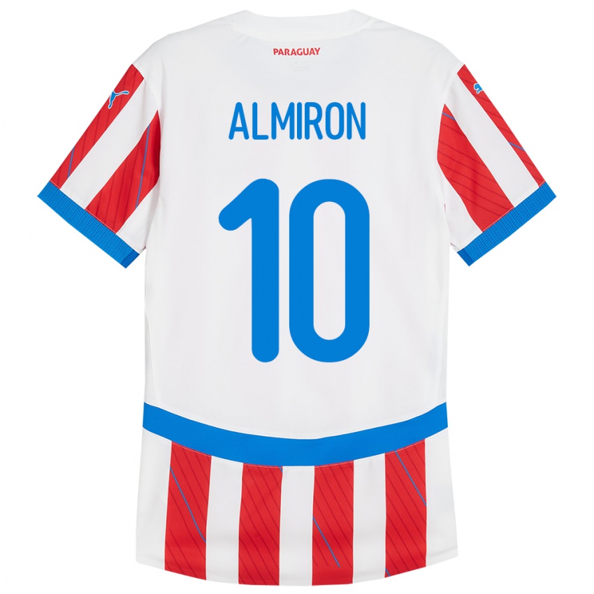 Niño Camiseta Paraguay Miguel Almirón #10 Blanco Rojo 1ª Equipación 24-26 La Camisa México