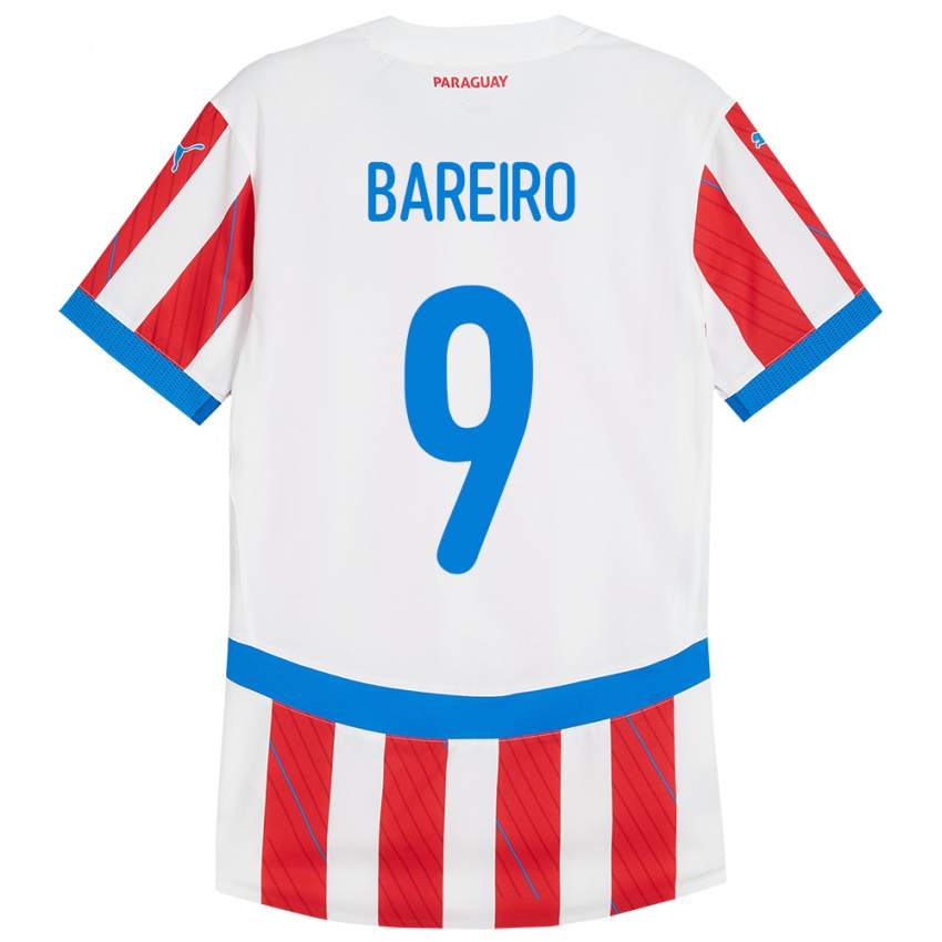 Niño Camiseta Paraguay Adam Bareiro #9 Blanco Rojo 1ª Equipación 24-26 La Camisa México