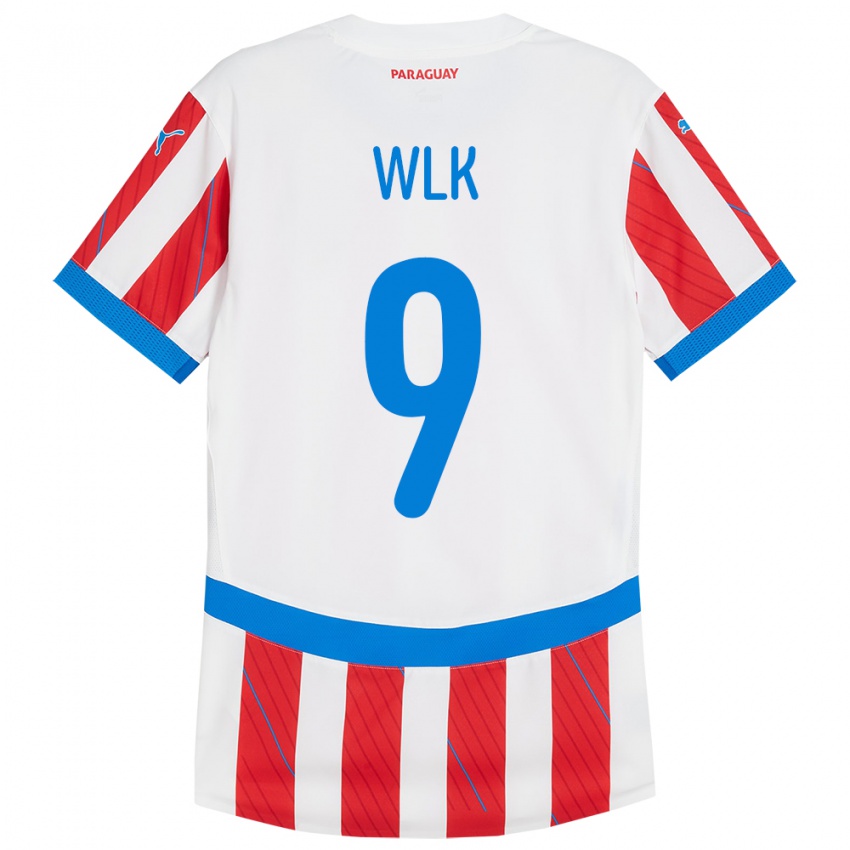 Niño Camiseta Paraguay Allan Wlk #9 Blanco Rojo 1ª Equipación 24-26 La Camisa México