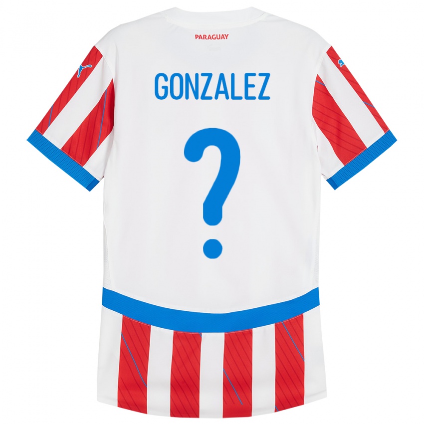 Niño Camiseta Paraguay Antonio González #0 Blanco Rojo 1ª Equipación 24-26 La Camisa México