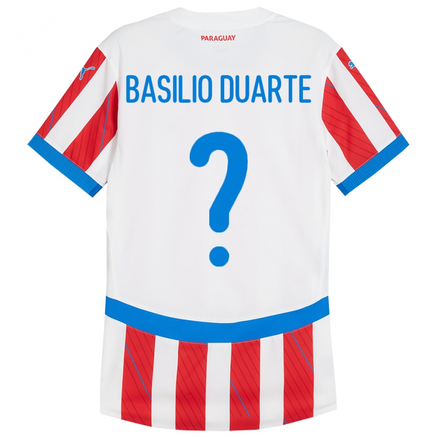 Niño Camiseta Paraguay Basilio Duarte #0 Blanco Rojo 1ª Equipación 24-26 La Camisa México