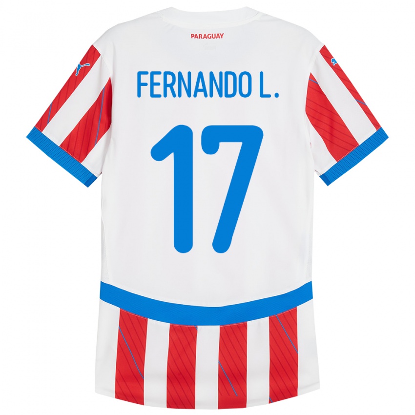 Niño Camiseta Paraguay Fernando Leguizamón #17 Blanco Rojo 1ª Equipación 24-26 La Camisa México