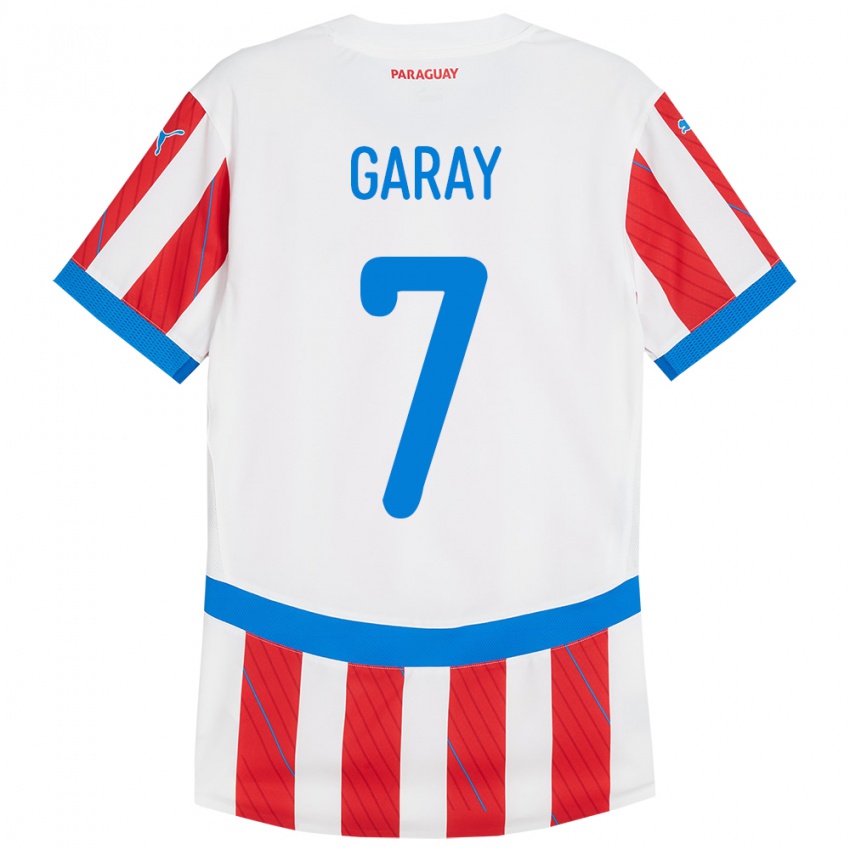 Niño Camiseta Paraguay Griselda Garay #7 Blanco Rojo 1ª Equipación 24-26 La Camisa México