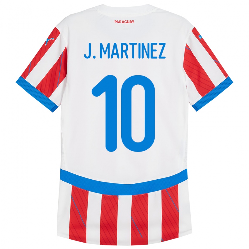 Niño Camiseta Paraguay Jessica Martínez #10 Blanco Rojo 1ª Equipación 24-26 La Camisa México