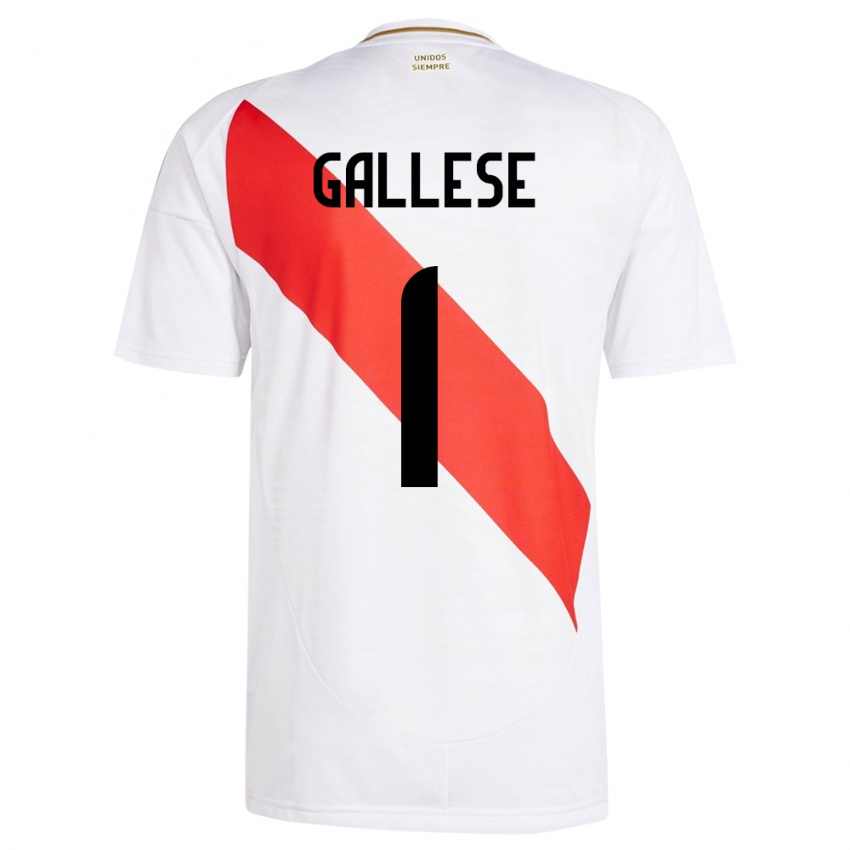 Niño Camiseta Perú Pedro Gallese #1 Blanco 1ª Equipación 24-26 La Camisa México