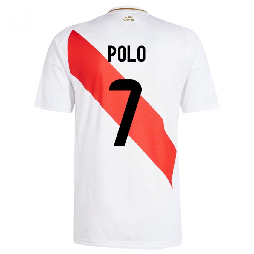 Niño Camiseta Perú Andy Polo #7 Blanco 1ª Equipación 24-26 La Camisa México