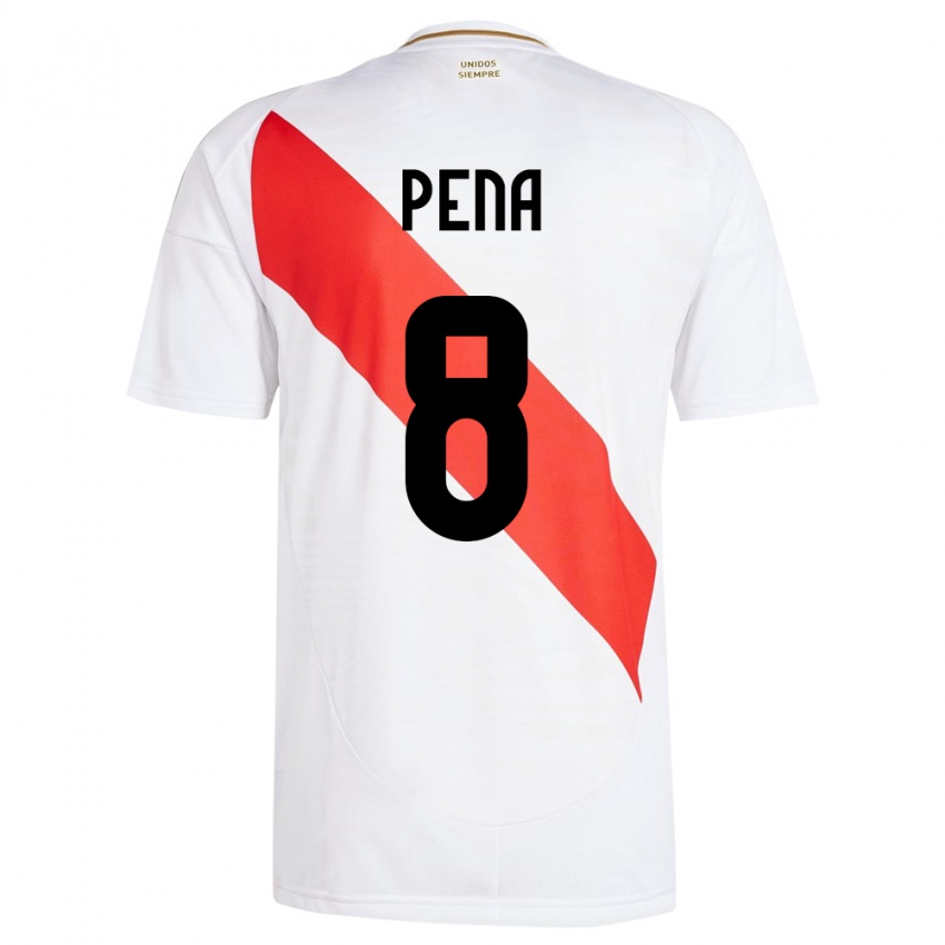 Niño Camiseta Perú Sergio Peña #8 Blanco 1ª Equipación 24-26 La Camisa México