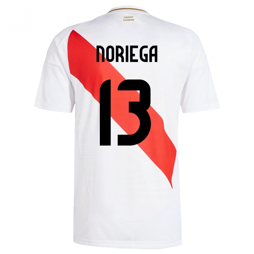 Niño Camiseta Perú Erick Noriega #13 Blanco 1ª Equipación 24-26 La Camisa México