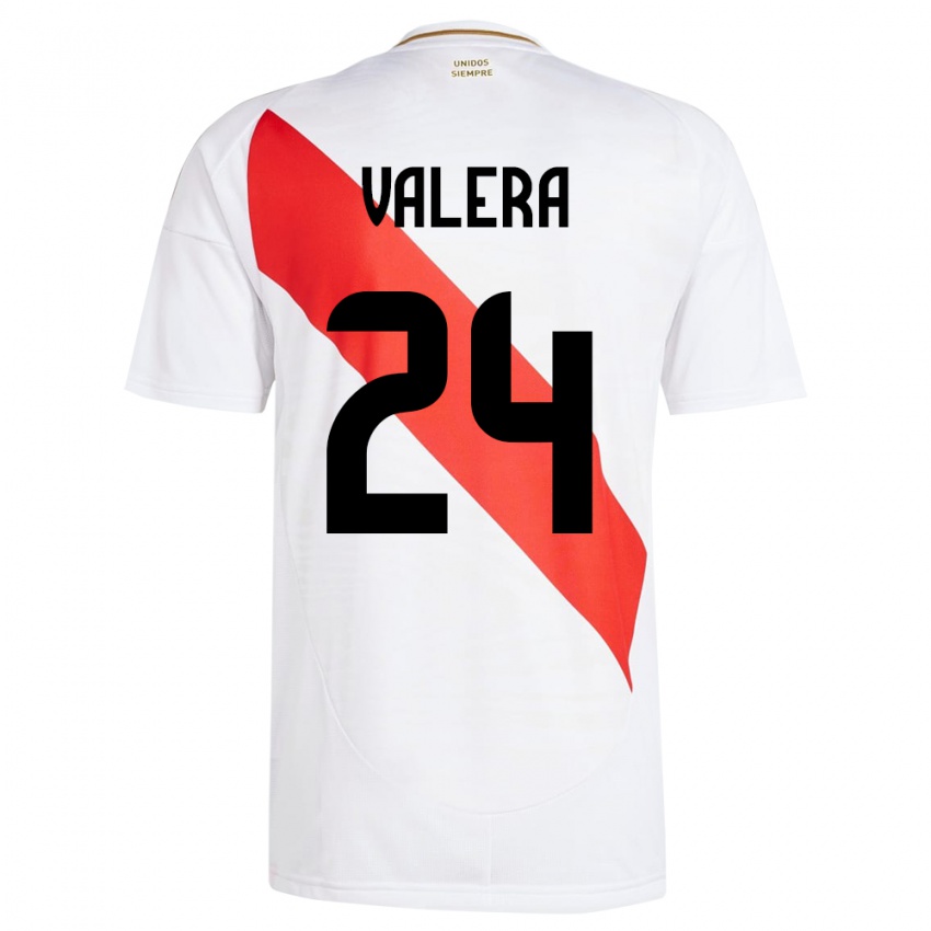 Niño Camiseta Perú Álex Valera #24 Blanco 1ª Equipación 24-26 La Camisa México