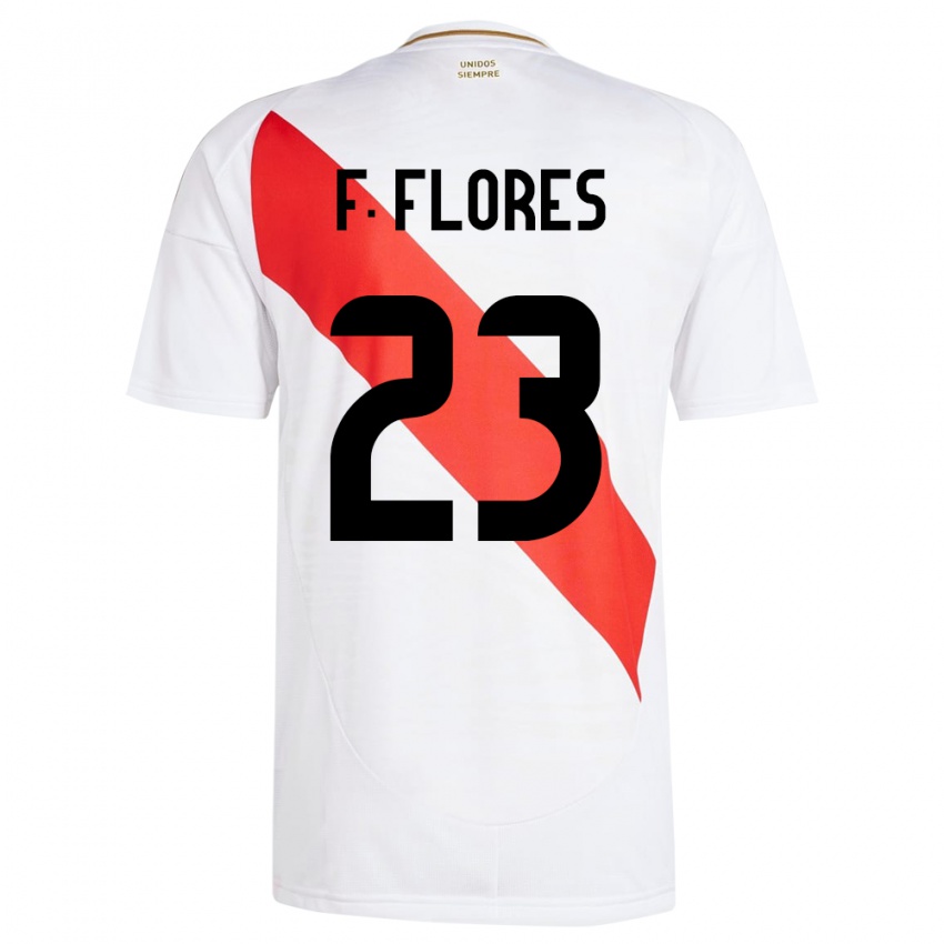 Niño Camiseta Perú Franchesco Flores #23 Blanco 1ª Equipación 24-26 La Camisa México