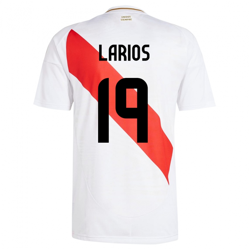 Niño Camiseta Perú Guillermo Larios #19 Blanco 1ª Equipación 24-26 La Camisa México