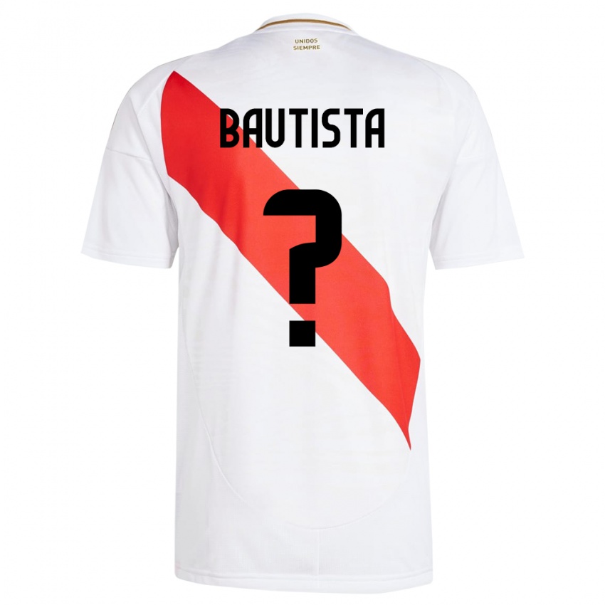 Niño Camiseta Perú César Bautista #0 Blanco 1ª Equipación 24-26 La Camisa México