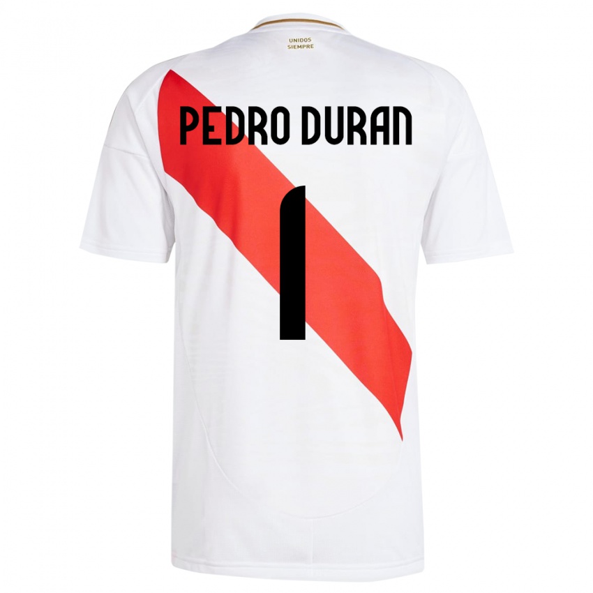 Niño Camiseta Perú Juan Pedro Durán #1 Blanco 1ª Equipación 24-26 La Camisa México