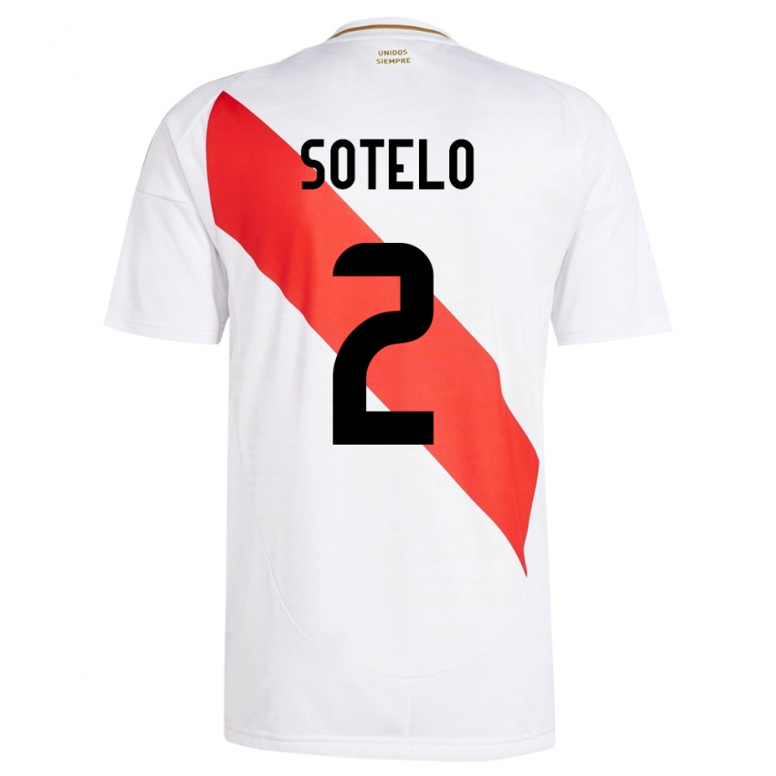 Niño Camiseta Perú Ghian Sotelo #2 Blanco 1ª Equipación 24-26 La Camisa México