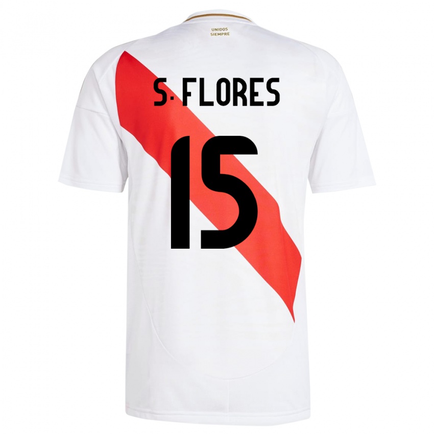 Niño Camiseta Perú Scarleth Flores #15 Blanco 1ª Equipación 24-26 La Camisa México