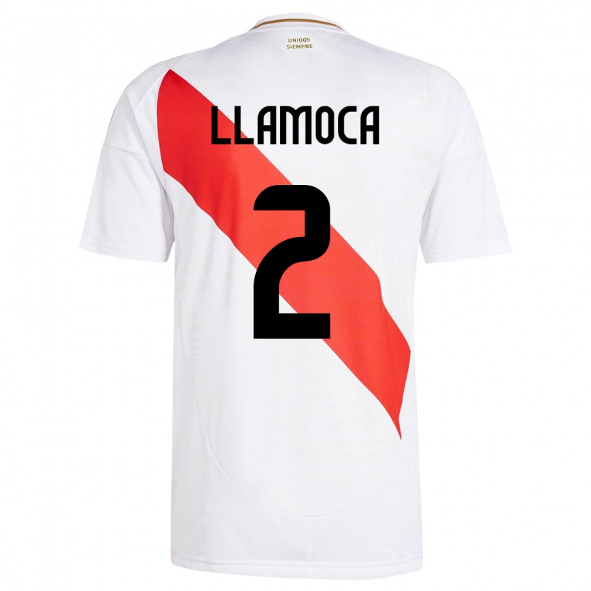 Niño Camiseta Perú Braelynn Llamoca #2 Blanco 1ª Equipación 24-26 La Camisa México