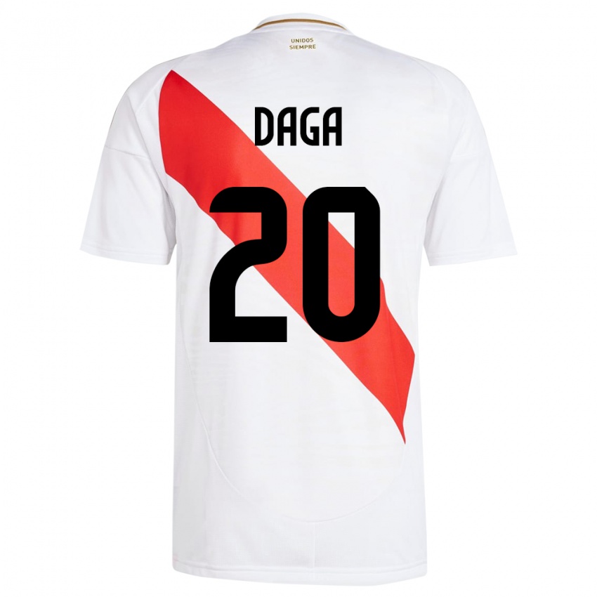 Niño Camiseta Perú Azucena Daga #20 Blanco 1ª Equipación 24-26 La Camisa México