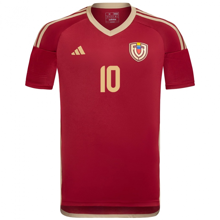 Niño Camiseta Venezuela Enyerliannys Higuera #10 Borgoña 1ª Equipación 24-26 La Camisa México