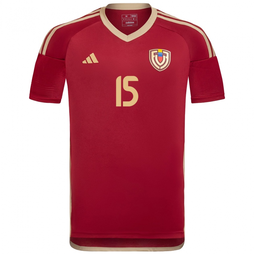 Niño Camiseta Venezuela Adrián Cova #15 Borgoña 1ª Equipación 24-26 La Camisa México