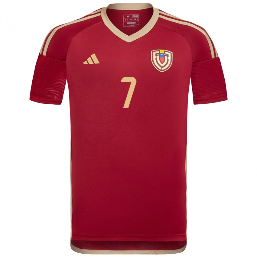 Niño Camiseta Venezuela Daniuska Rodriguez #7 Borgoña 1ª Equipación 24-26 La Camisa México