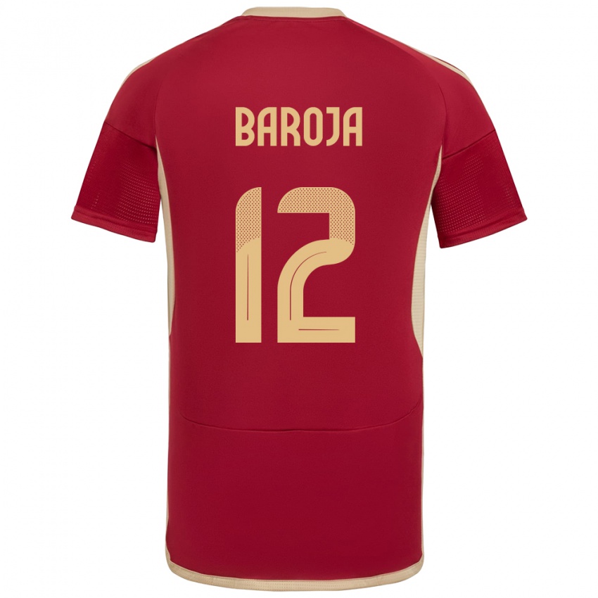 Niño Camiseta Venezuela Alain Baroja #12 Borgoña 1ª Equipación 24-26 La Camisa México