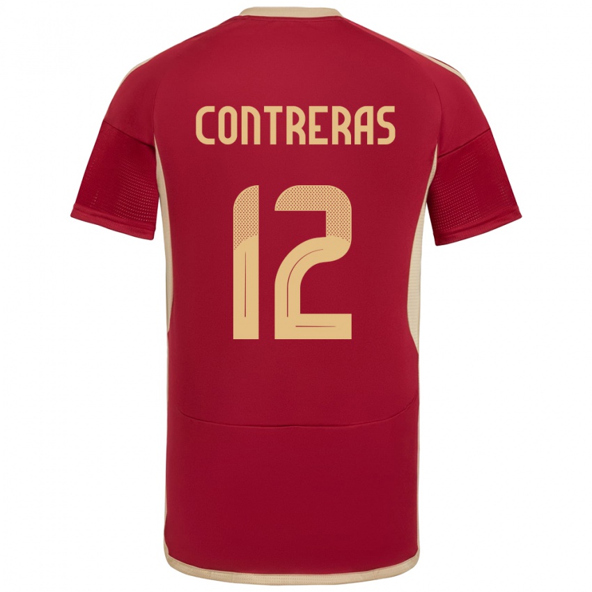 Niño Camiseta Venezuela José Contreras #12 Borgoña 1ª Equipación 24-26 La Camisa México