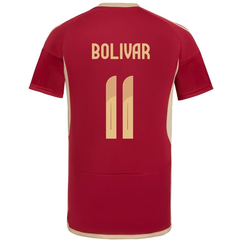 Niño Camiseta Venezuela Jovanny Bolívar #11 Borgoña 1ª Equipación 24-26 La Camisa México