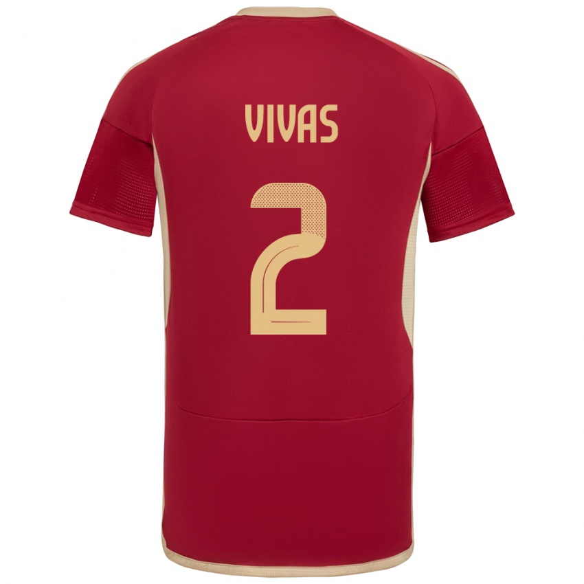 Niño Camiseta Venezuela Carlos Vivas #2 Borgoña 1ª Equipación 24-26 La Camisa México