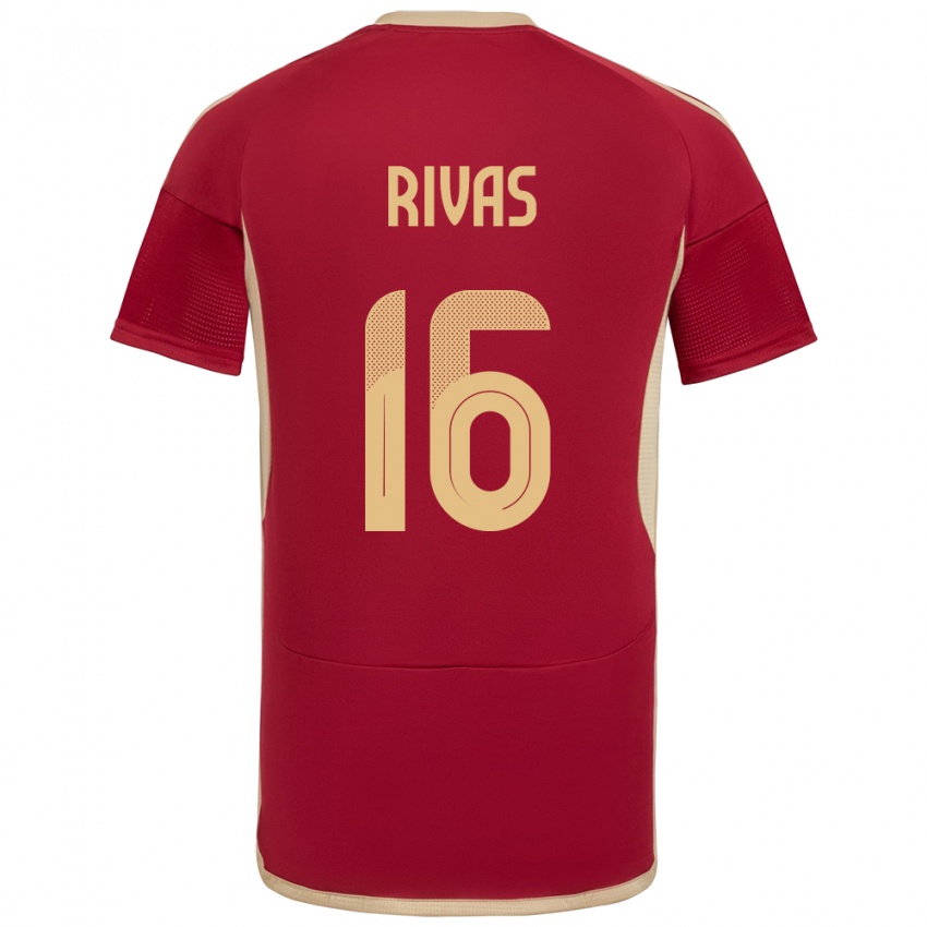 Niño Camiseta Venezuela Renne Rivas #16 Borgoña 1ª Equipación 24-26 La Camisa México