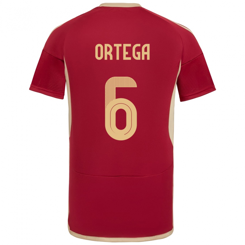 Niño Camiseta Venezuela Bryant Ortega #6 Borgoña 1ª Equipación 24-26 La Camisa México