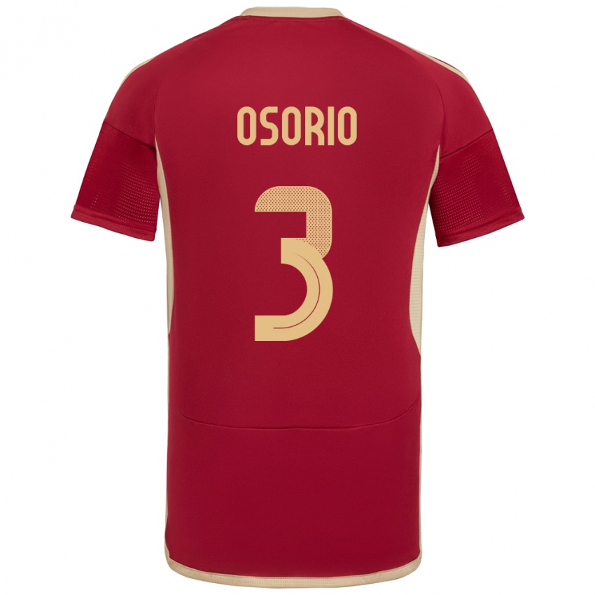 Niño Camiseta Venezuela Yordan Osorio #3 Borgoña 1ª Equipación 24-26 La Camisa México