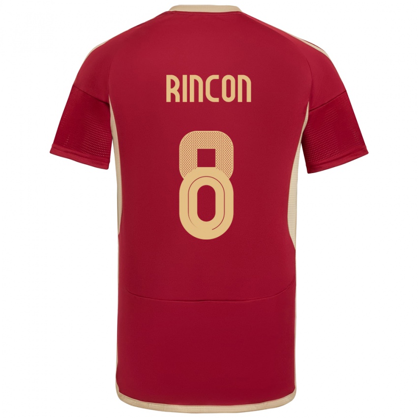 Niño Camiseta Venezuela Tomás Rincón #8 Borgoña 1ª Equipación 24-26 La Camisa México