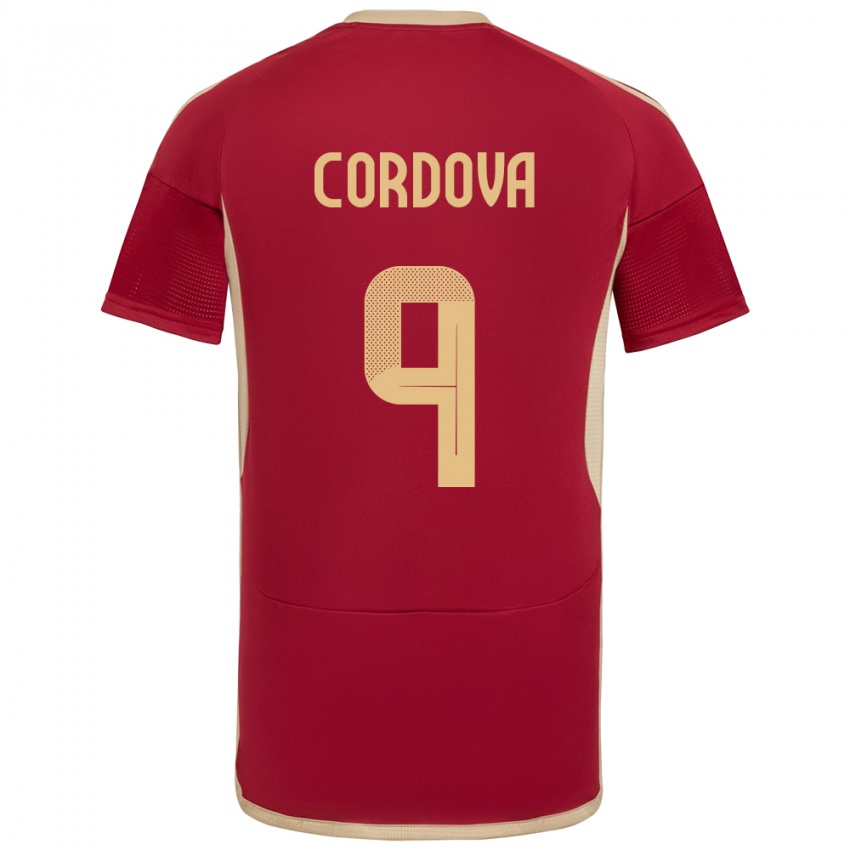 Niño Camiseta Venezuela Sergio Córdova #9 Borgoña 1ª Equipación 24-26 La Camisa México