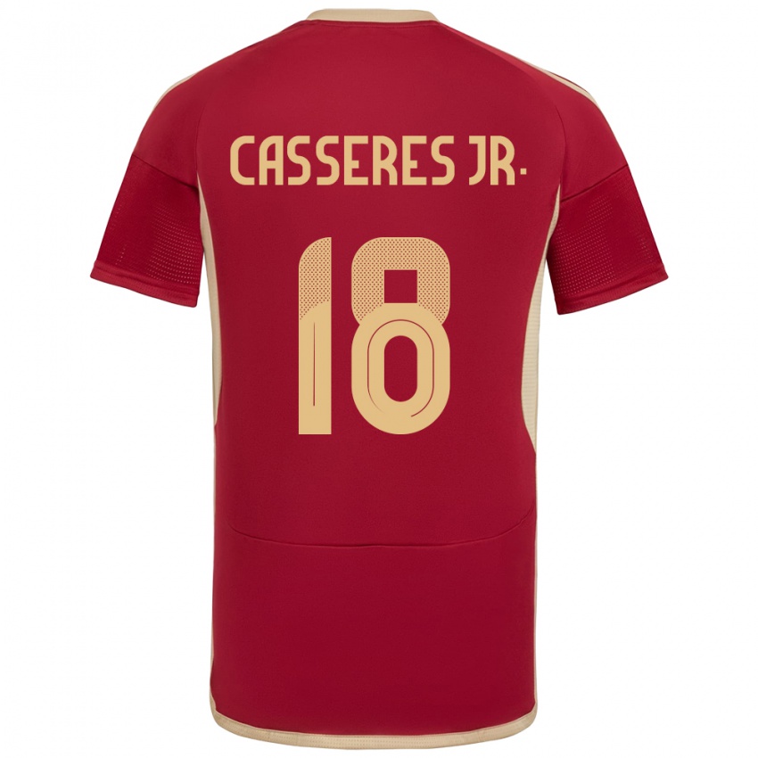 Niño Camiseta Venezuela Cristian Cásseres Jr. #18 Borgoña 1ª Equipación 24-26 La Camisa México