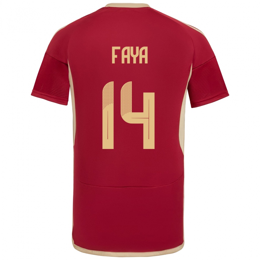 Niño Camiseta Venezuela Carlos Faya #14 Borgoña 1ª Equipación 24-26 La Camisa México