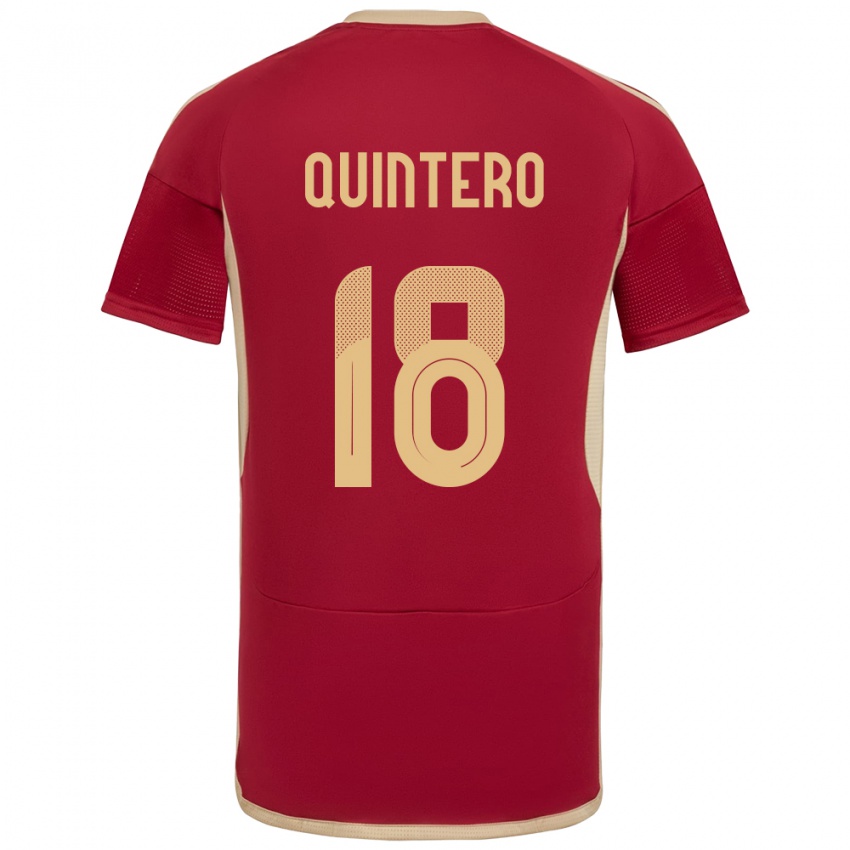 Niño Camiseta Venezuela Jesús Quintero #18 Borgoña 1ª Equipación 24-26 La Camisa México