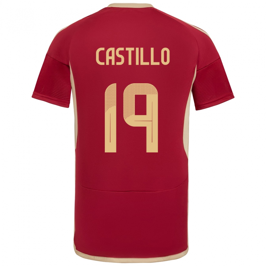 Niño Camiseta Venezuela Bryan Castillo #19 Borgoña 1ª Equipación 24-26 La Camisa México