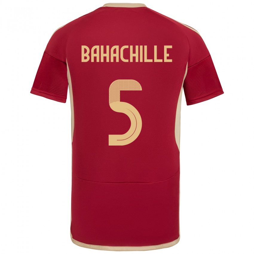 Niño Camiseta Venezuela Abraham Bahachille #5 Borgoña 1ª Equipación 24-26 La Camisa México