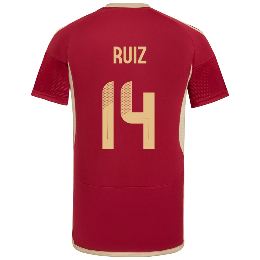 Niño Camiseta Venezuela Maicol Ruiz #14 Borgoña 1ª Equipación 24-26 La Camisa México