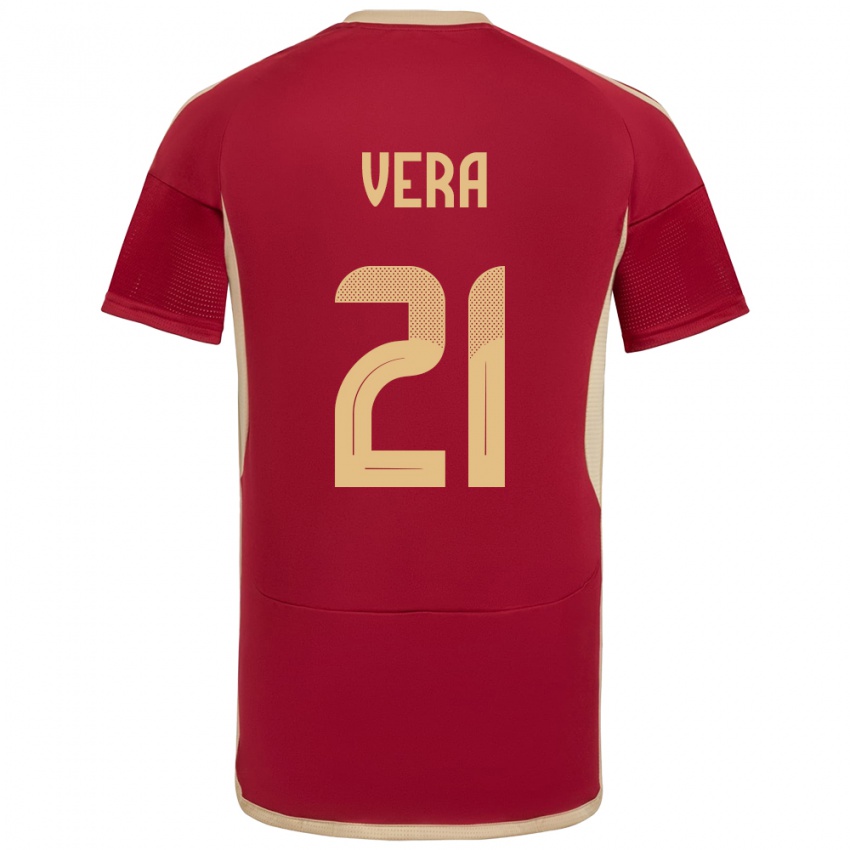 Niño Camiseta Venezuela Andry Vera #21 Borgoña 1ª Equipación 24-26 La Camisa México