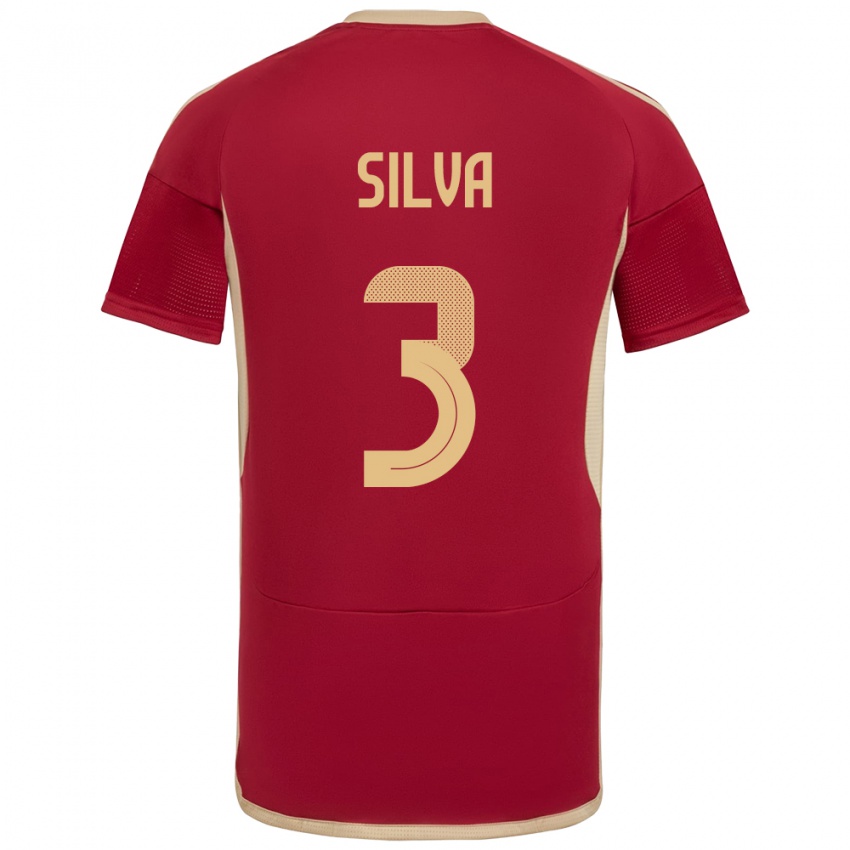 Niño Camiseta Venezuela Santiago Silva #3 Borgoña 1ª Equipación 24-26 La Camisa México