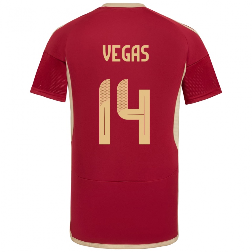 Niño Camiseta Venezuela Miguel Vegas #14 Borgoña 1ª Equipación 24-26 La Camisa México