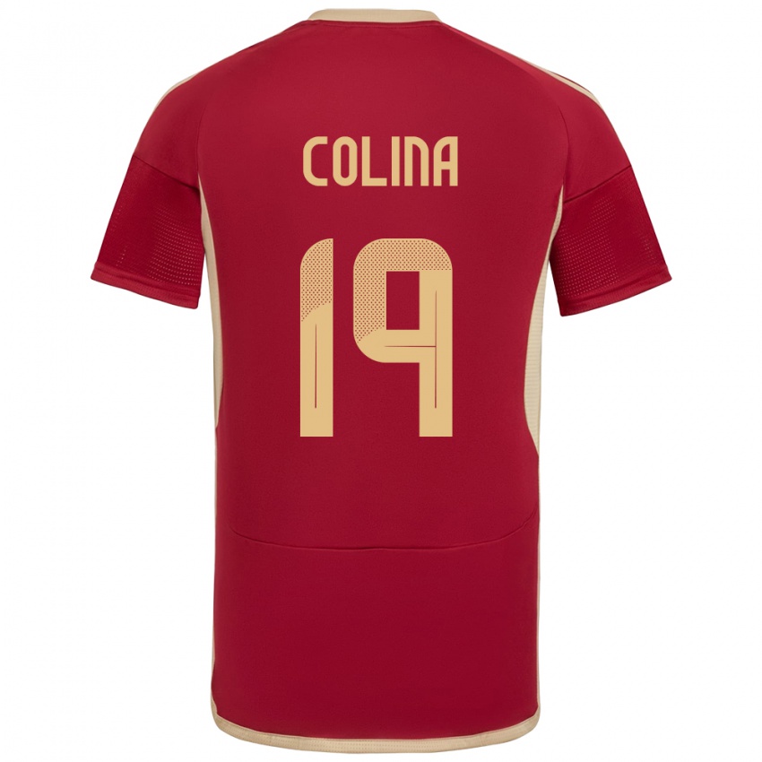 Niño Camiseta Venezuela Junior Colina #19 Borgoña 1ª Equipación 24-26 La Camisa México