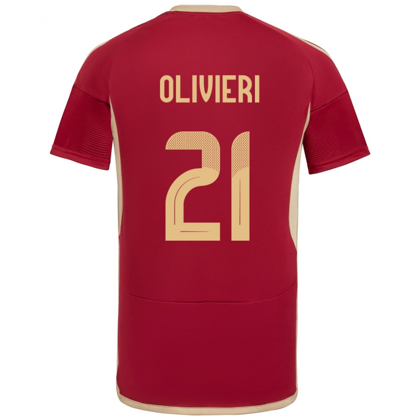 Niño Camiseta Venezuela Bárbara Olivieri #21 Borgoña 1ª Equipación 24-26 La Camisa México